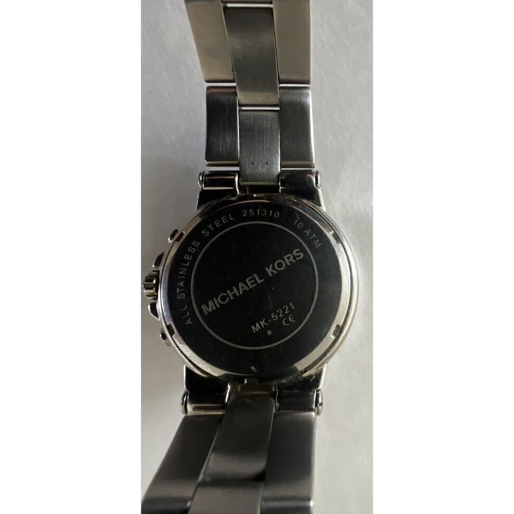 Michael Kors MK-5221 Chronograph Date Stainless Steel Watch New Battery - Picture 7 of 7